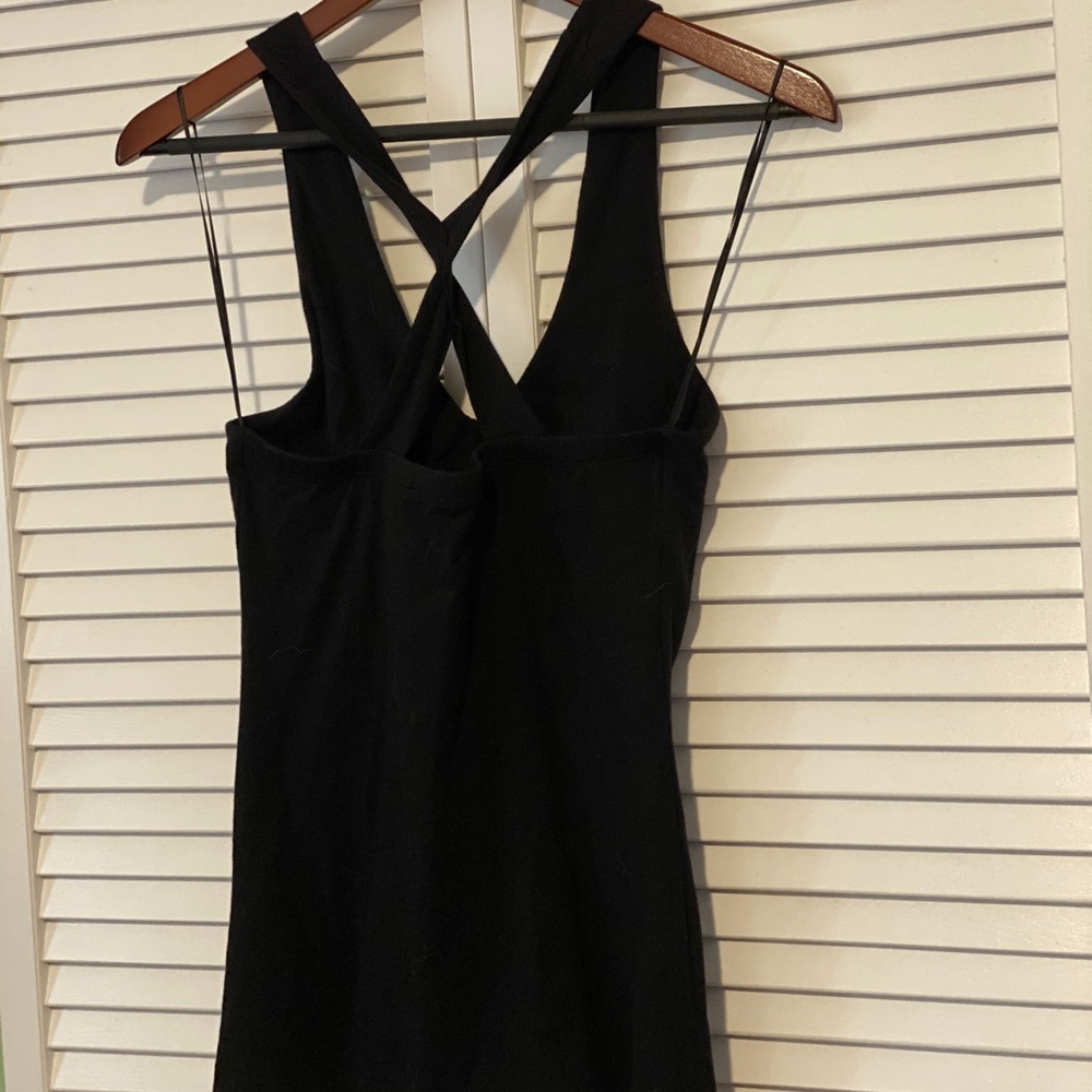 Black Guess Top, cross cross straps, size M